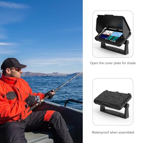 Koroao Waterproof Foldable Sun Visor Cover for Lowrance Eagle Eye 9 Fishfinder
