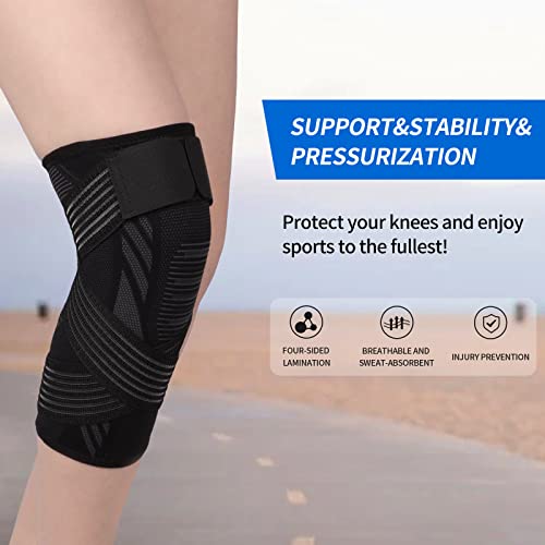 Knee Support Sleeve for Men & Women - Black, Medium