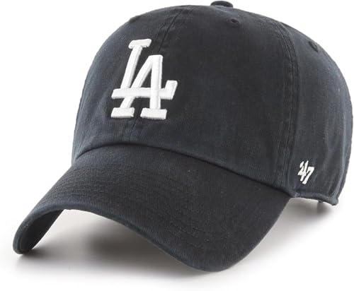47 Brand MLB Los Angeles Dodgers Black White Adjustable Baseball Cap - One Size