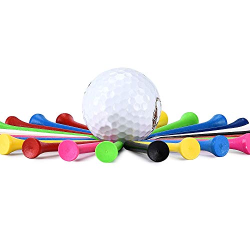 Deluxe Wood Golf Tees - 2 1/8" Length, 100pcs, Mixed Color