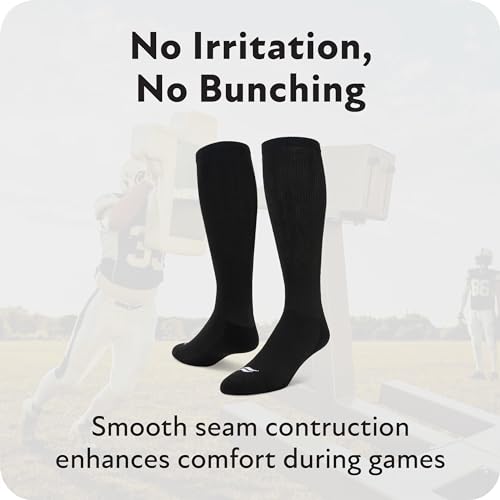 Athletic Over-the-Calf Football Socks - 2 Pair Pack, Black, Small