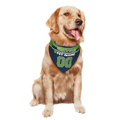 Personalized Seattle Dog Bandana - Custom Name & Number - One Size