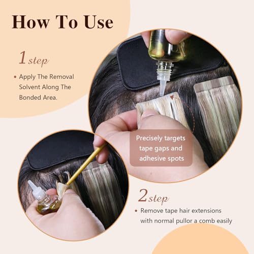 YILITE Fast Acting Tape in Hair Extension Remover, Wig Glue Remover, Hair Extensions Adhesive Remover &Glue Remover - Quick Dissolve Formula, Safe Gentle - 30ml
