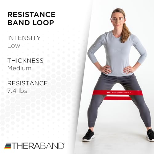 Resistance Band Loop - 12 Inch Red Medium for Pilates & Yoga