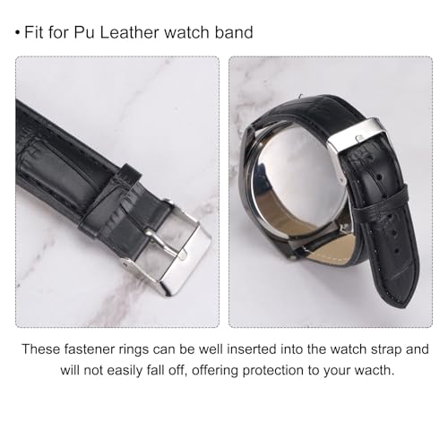 22mm PU Leather Watch Band Loops - Dark Brown (2 Pcs)