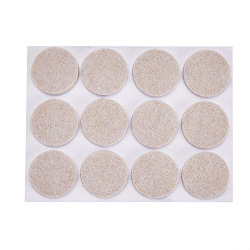 Round Self-Adhesive Felt Furniture Pads - 1 Inch - 32 Count - Beige