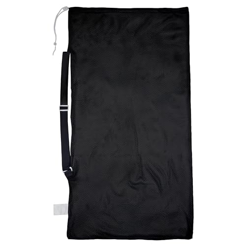 Heavy-Duty Nylon Mesh Equipment Bag – Black, 24" x 48" with Shoulder Strap