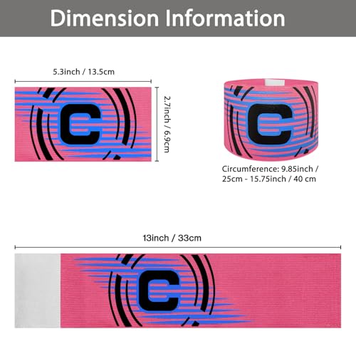 Captain Armband - Unisex Elastic Soccer Arm Band - Pink