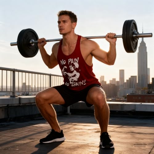 GYMLEADER Men's X-Large Wine Red Workout Tank Top for Gym & Muscle Training