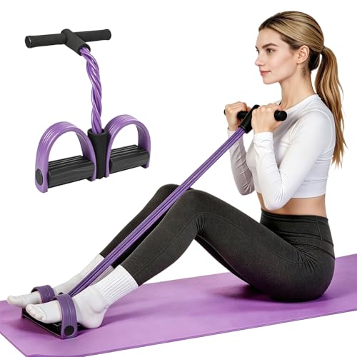 6-Tube Tension Rope Resistance Band - Purple Elastic Fitness Equipment