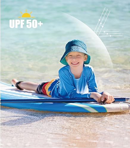 Runceptual X-Large Boys & Girls White UPF 50+ Long Sleeve Rash Guard Youth Swim Shirt