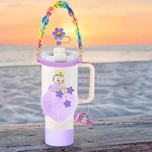Stanley Cup Accessories Set - Light Purple Handle Strap & Charms