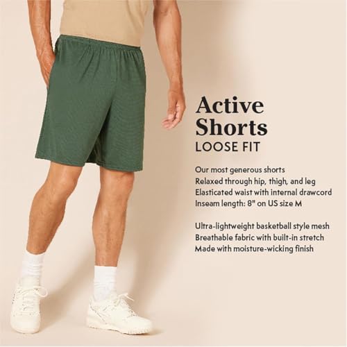 Men's Athletic Basketball Gym Shorts - Breathable Moisture Wicking, Loose Fit - Pack of 2