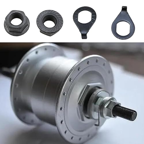 3/8 Inch Bicycle Wheel Axle Nut and Safety Washer Kit - 8 Pieces