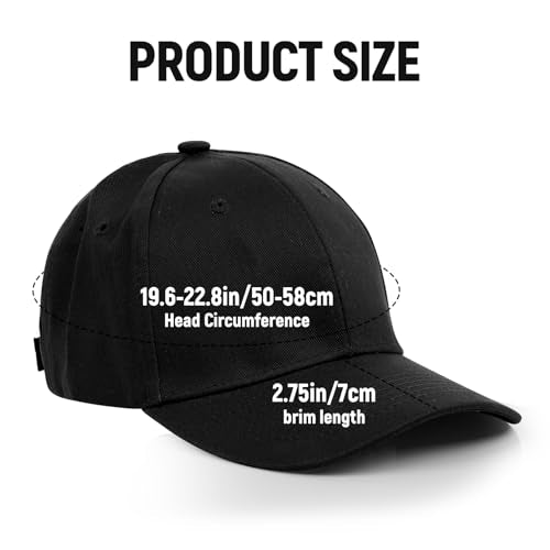 Classic Cotton Baseball Cap - Adjustable Dad Hat - Black
