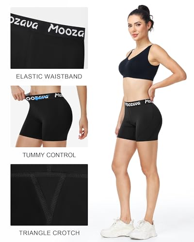 Compression Spandex Volleyball Shorts for Women - 5 Inch, Black