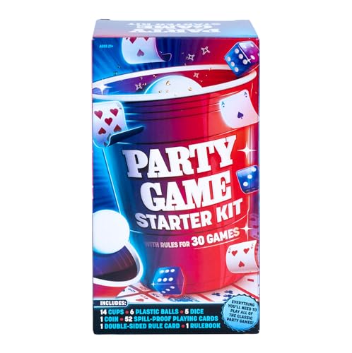 Party Game Starter Kit – 30 Adult Party Games with Cups, Dice & Cards