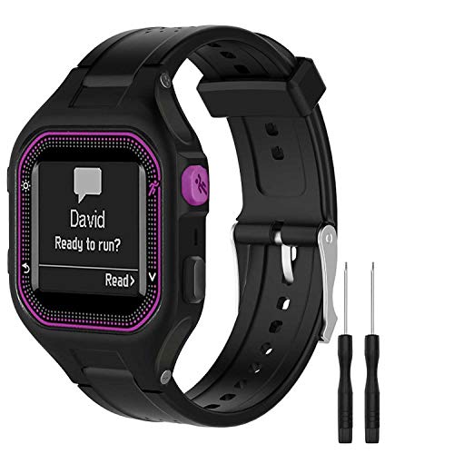 Soft Silicone Replacement Watch Band for Garmin Forerunner 25 - Small Black