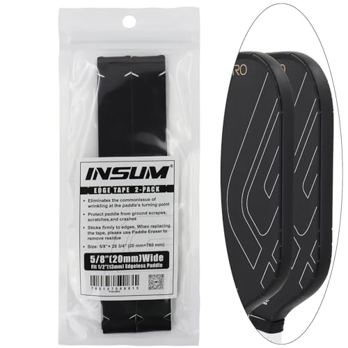 Pickleball Paddle Edge Guard Tape - Protective 20mm V Shape - Black