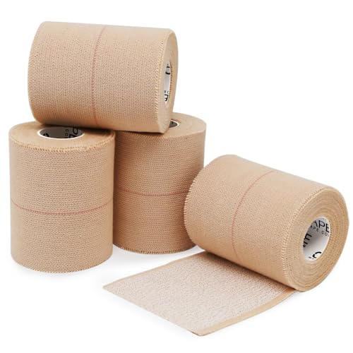 OK TAPE Elastic Adhesive Bandage Wrap 3 Inch x 5 Yards Beige - 4 Rolls