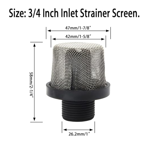 3/4" Filter Inlet Suction Strainer for Magnum X5/LTS15, X7/LTS17, ProX7/ProX17, ProX9/ProX19, ProX17/ProLTS 170 Airless Paint Sprayers, Replace 288716, 243-082, 243082, 195697 Filter