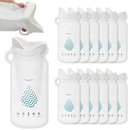 700cc Disposable Urine Bags - 12 Pack for Camping & Travel