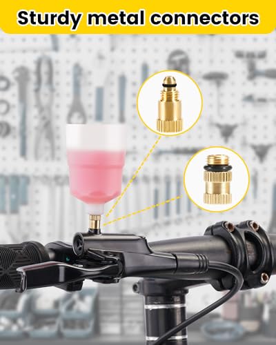 Bicycle Hydraulic Brake Bleed Kit with Mineral Oil & Brass Connectors