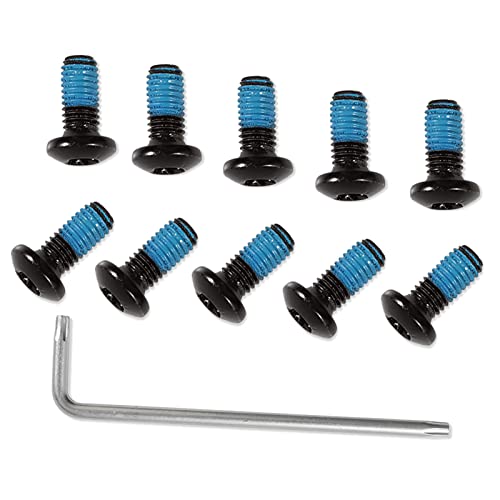 Bicycle Disc Brake Rotor Bolts Set - 12 Pcs M5x10mm Black with T25 Wrench