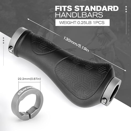 Premium Ergonomic Non-Slip Bike Grips - Black Gray 130mm