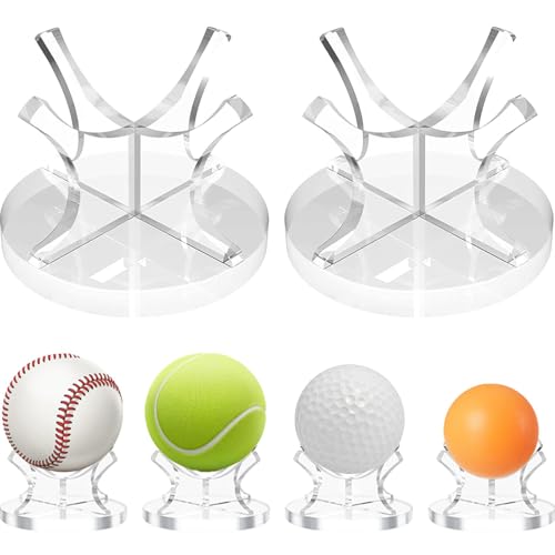 Acrylic Baseball Display Holder Case - 2 Pack for Sports Balls