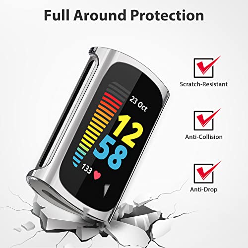 4-Pack Clear Screen Protector Case for Fitbit Charge 6/5
