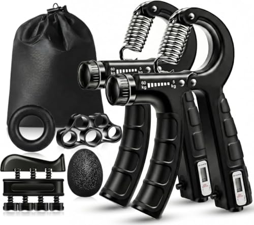 Adjustable Grip Strength Trainer Set - 6 Piece Hand & Forearm Workout