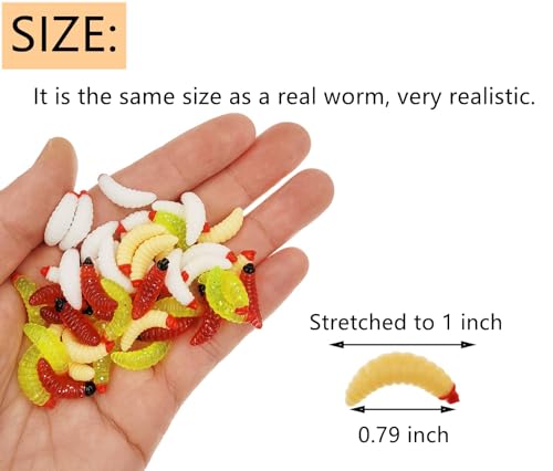 125pcs Multicolor Soft Plastic Fishing Worm Lures - 1 Inch Baits