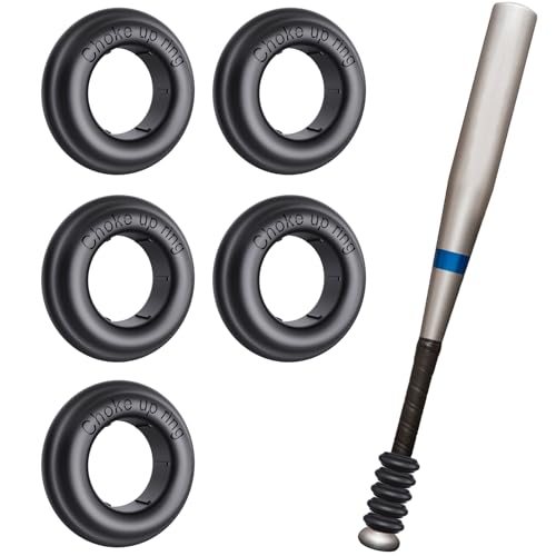 Baseball Bat Grip Choke Up Rings - 5 Pack, Black