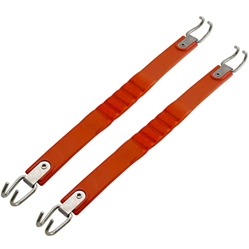 OXTOUF Golf Cart Battery Lifter Straps (2 Pcs) Orange - Fits Trojan/Club Car/EZGO/Yamaha