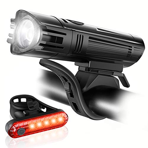 USB Rechargeable Bike Light Set - Bright LED Front & Rear Lights with 4 Modes