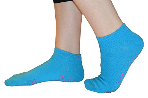 Anti-Slip Grip Socks for Yoga, Dance & Martial Arts - Blue/Pink