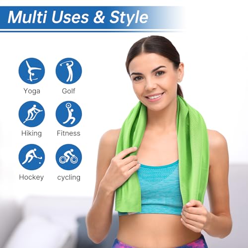 Cooling Towels - 4 Pack Instant Cooling Towels for Neck & Face - Blue