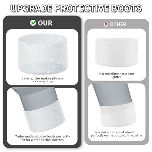 Glittering Silicone Boot for Stanley Quencher 40oz - Clear