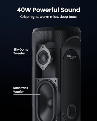 Golf GPS Speaker with 43K+ Courses & Detachable Handheld - Obsidian Black