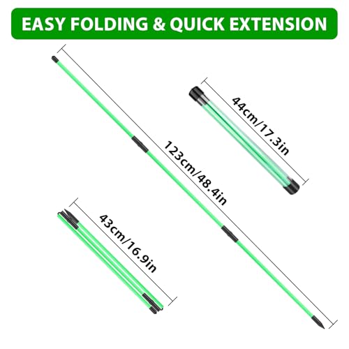 Golf Alignment Sticks - 48" Foldable Training Aid (2 Pack)