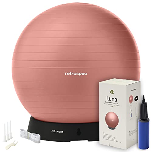Anti-Burst Exercise Ball with Pump - 65cm Rose Yoga & Fitness