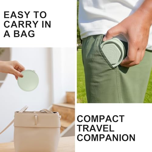 Collapsible Travel Cup with Lid - 6oz Mini Silicone Folding Cup - Lake Green