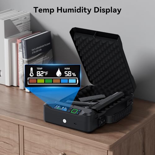 Biometric Gun Safe for Handguns - Portable Fingerprint Lock with Handle