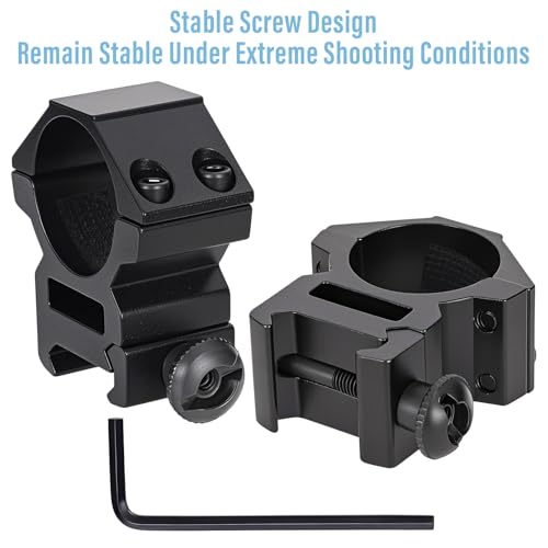 1 Inch Scope Rings Set for Picatinny Rails - 2 Pcs with Wrenches