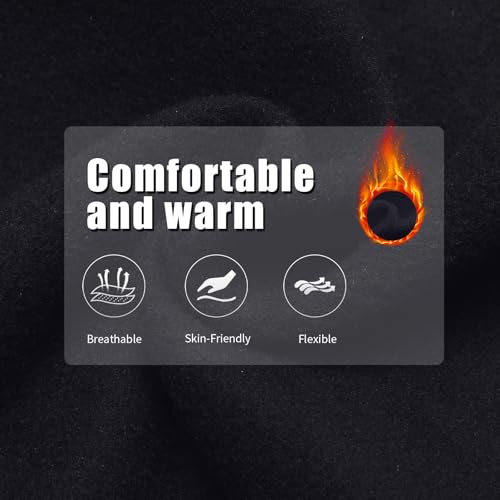 Winter Ski Mask - Thermal Balaclava for Men & Women - Black Fleece