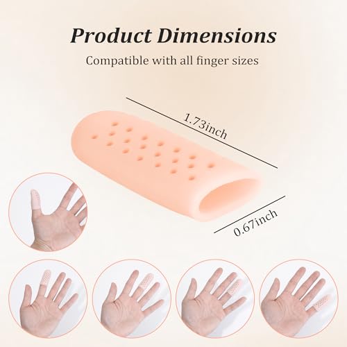 16-Piece Breathable Silicone Finger Cots - Flexible Finger Tip Protectors