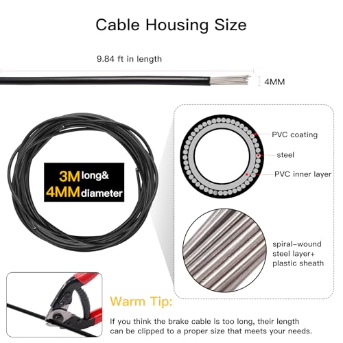 4mm x 3 Meters Bicycle Shift Cable Housing with 12 End Caps