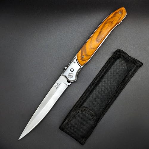 12-Inch Folding Pocket Knife with Stainless Steel Blade & Locking Mechanism