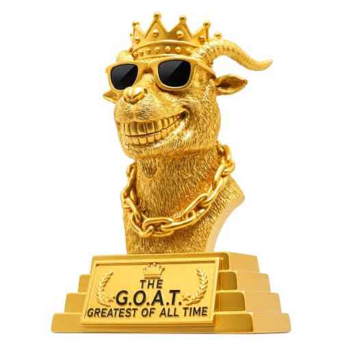 6-Inch Goat Trophy Award - Handmade Resin G.O.A.T. Desk Decor